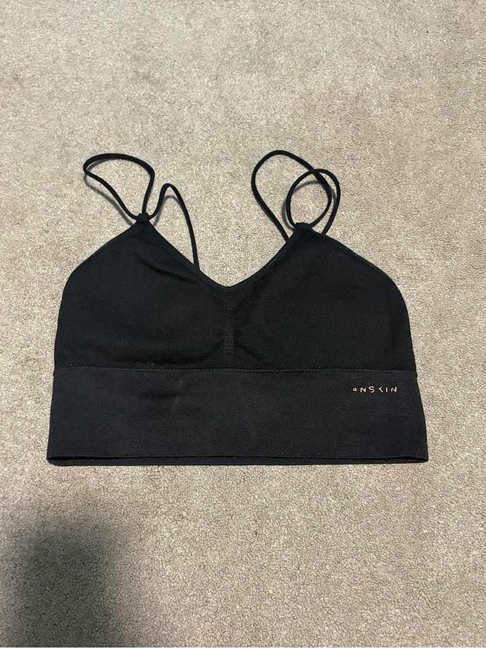Danskin Black Double-Strap Light Support Bralette
